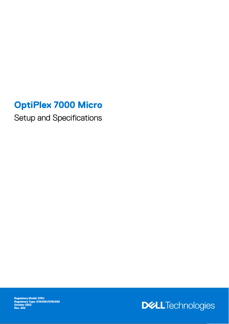 Image de la première page du manuel de l'appareil OptiPlex 7000 Micro