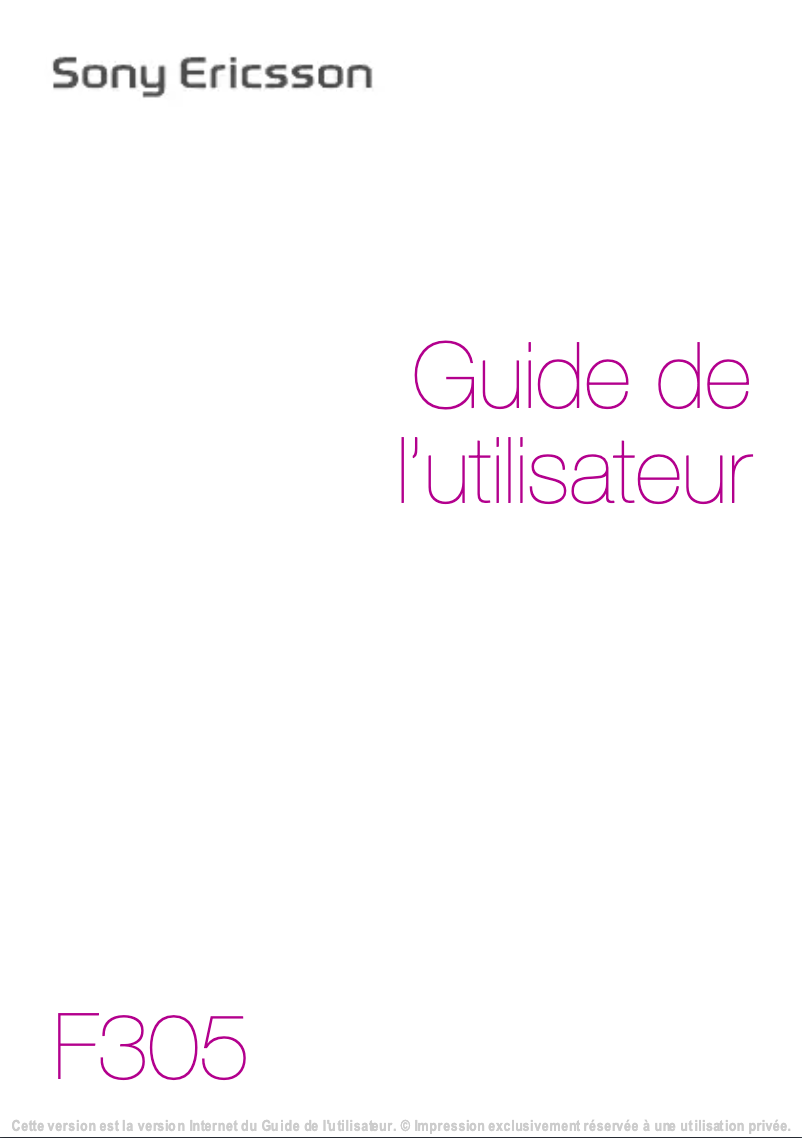 Image de la première page du manuel de l'appareil F305