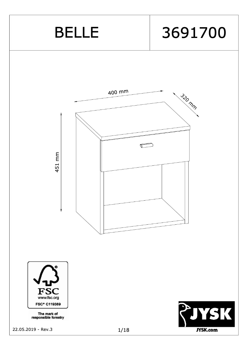 Image de la première page du manuel de l'appareil Belle
