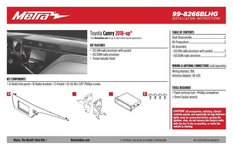 Page n°1 - Guide d'installation Metra 99-8266