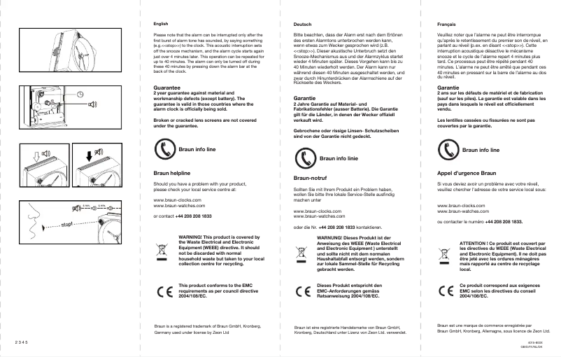 Page 1 de la notice Manuel utilisateur Braun BNC004