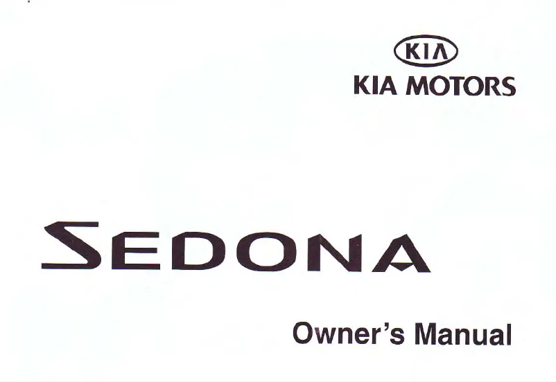 Page n°1 - Manuel utilisateur Kia Sedona (2002)