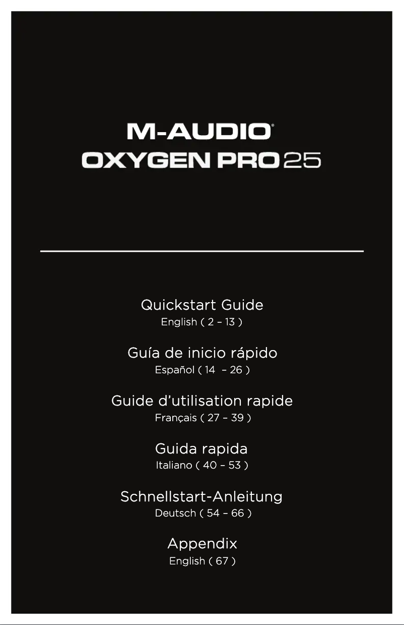 Image de la première page du manuel de l'appareil Oxygen Pro 25