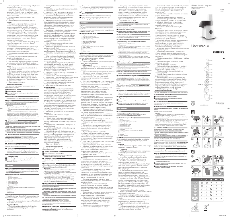 Page 1 de la notice Manuel utilisateur Philips Viva Collection HR1387