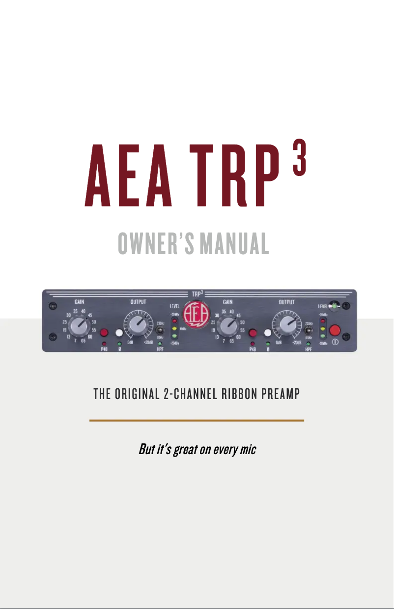 Image de la première page du manuel de l'appareil TRP3