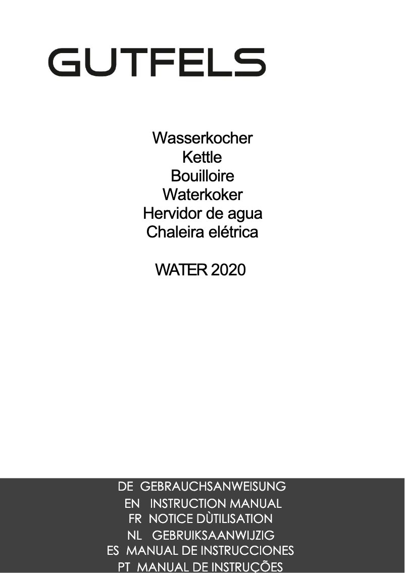 Page 1 de la notice Manuel utilisateur GUTFELS WATER 2020