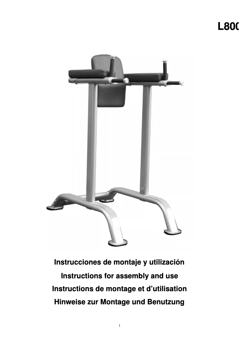 Image de la première page du manuel de l'appareil L800