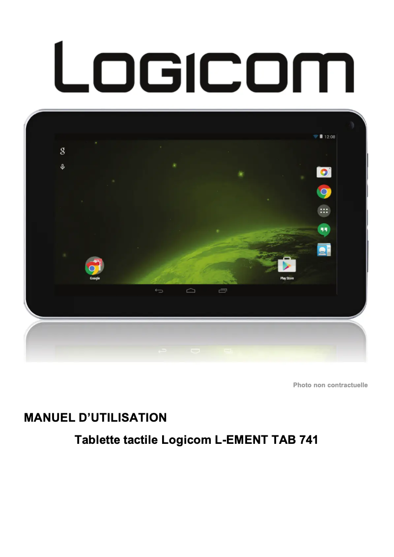 Page 1 de la notice Manuel utilisateur Logicom L-Ement Tab 741