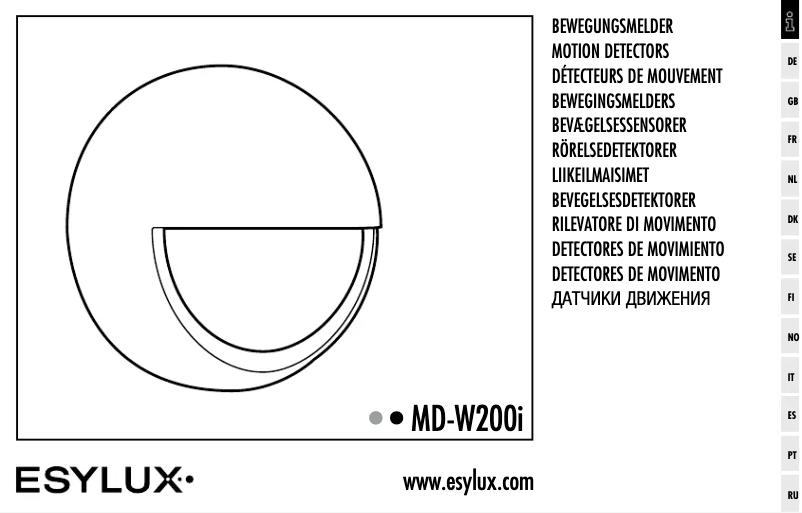 Page n°1 - Manuel utilisateur Esylux MD-W200i