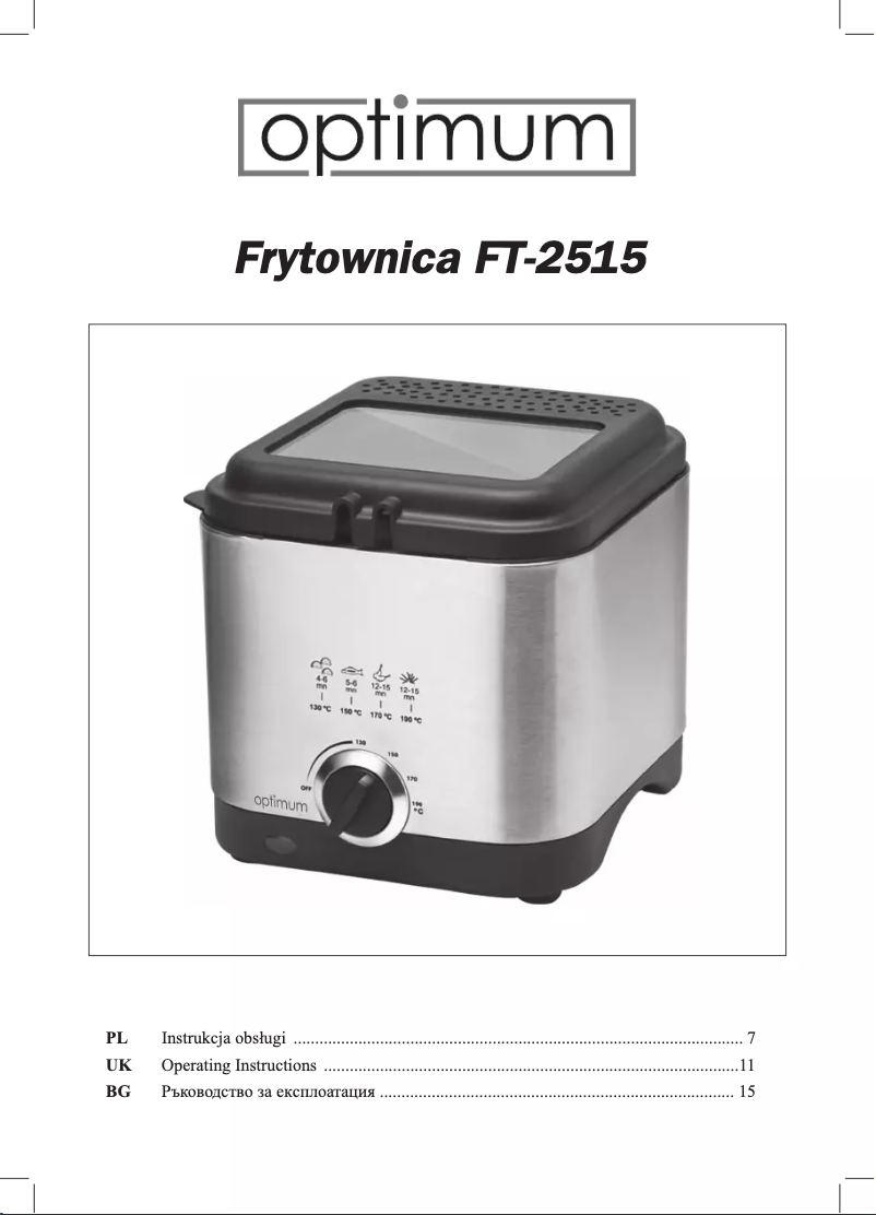 Page 1 de la notice Manuel utilisateur Optimum FT-2515