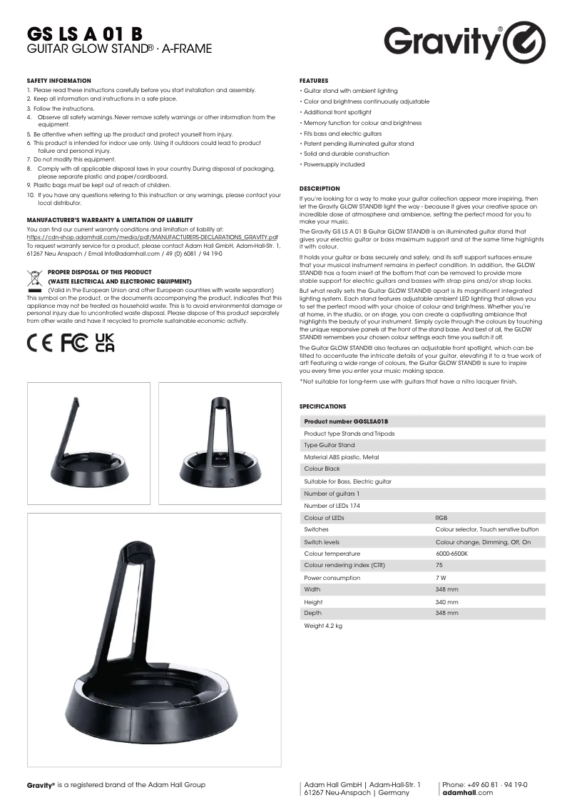 Page 1 de la notice Manuel utilisateur Gravity GS LS A 01 B