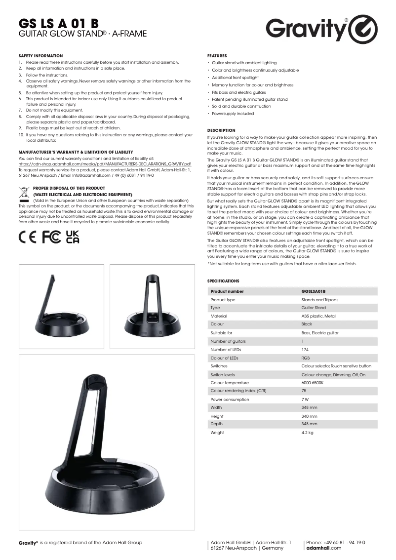 Page n°1 - Manuel utilisateur Gravity GS LS A 01 B