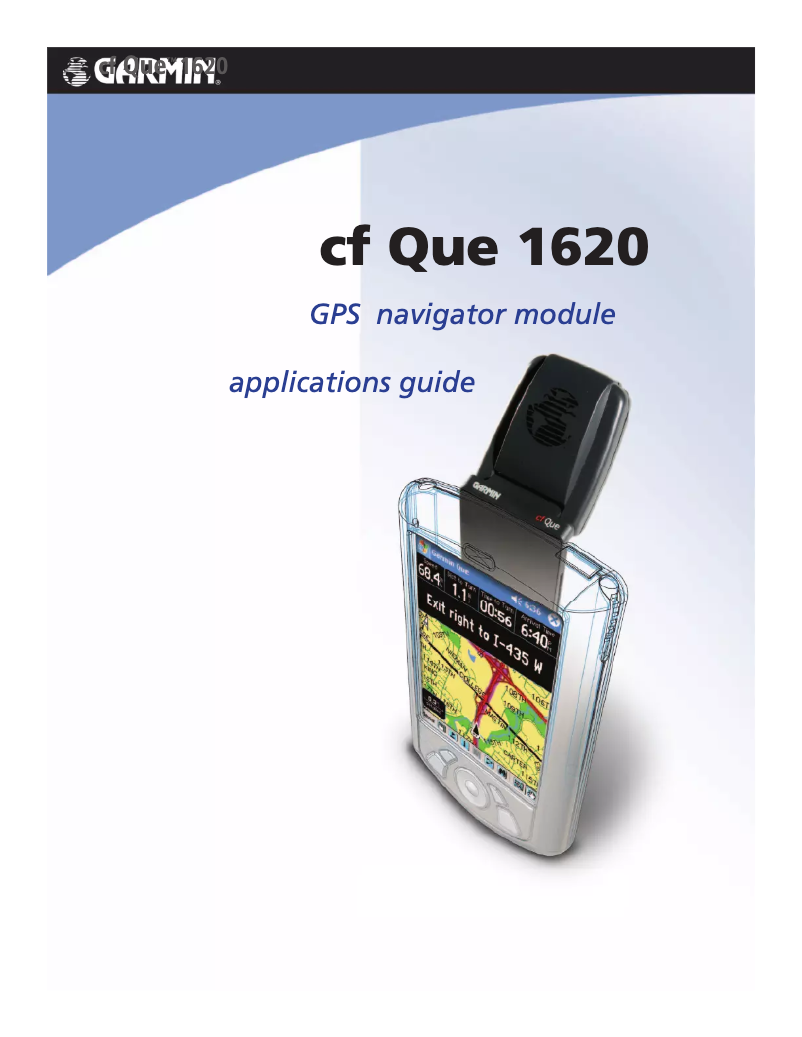 Page n°1 - Manuel utilisateur Garmin cf Que 1620