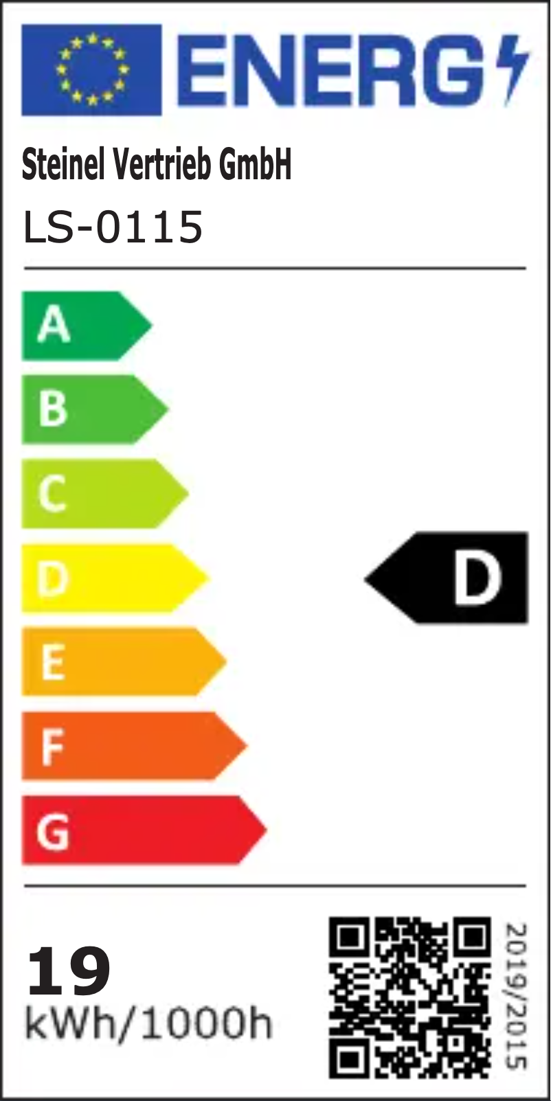 Page 1 de la notice Label énergétique Steinel RS PRO P3 S