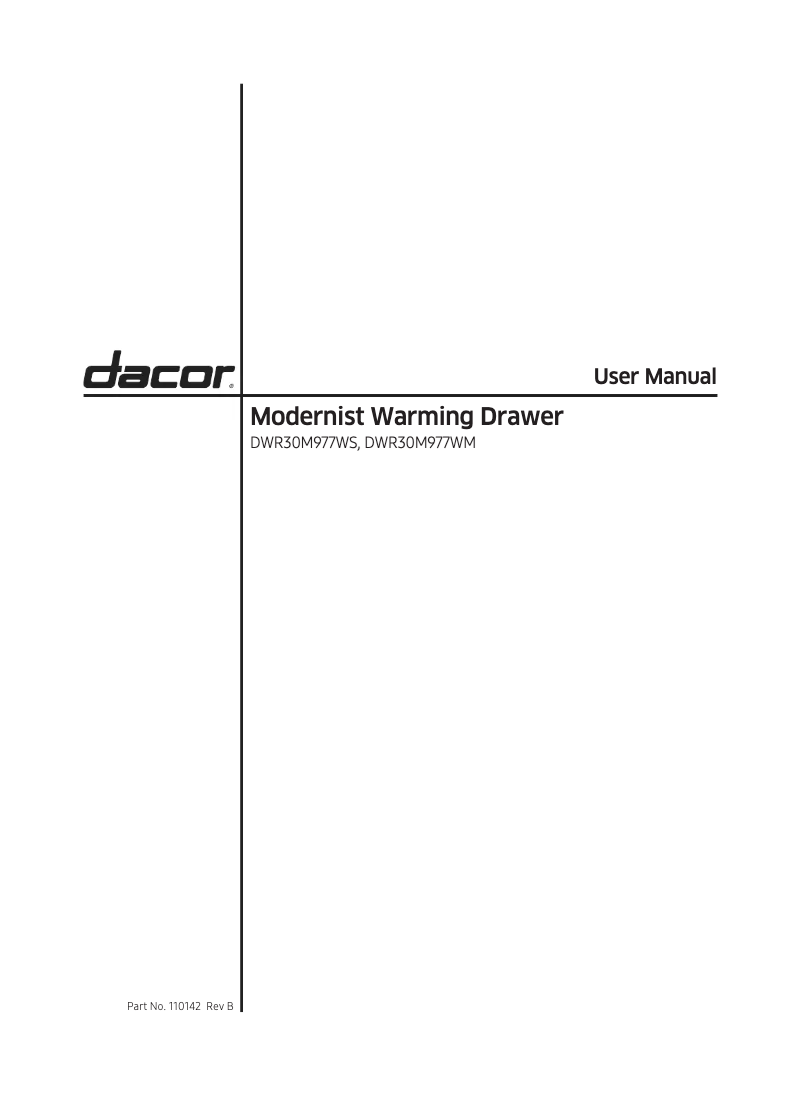 Image de la première page du manuel de l'appareil Modernist DWR30M977WIS