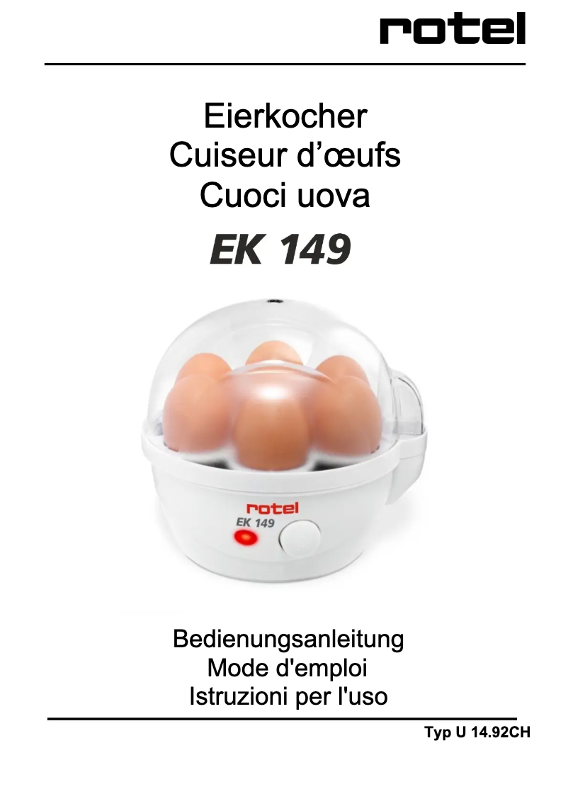 Page n°1 - Manuel utilisateur Rotel EK 149