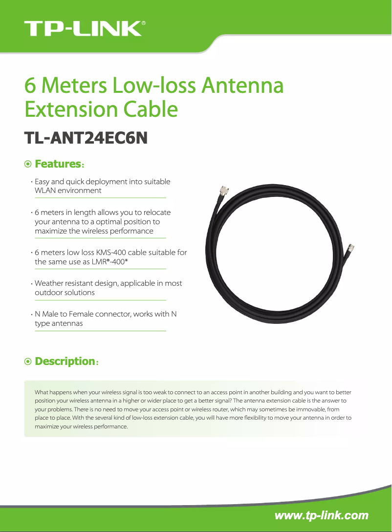 Page 1 de la notice Manuel utilisateur TP-Link TL-ANT24EC6N