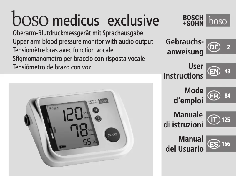 Page n°1 - Manuel utilisateur Boso Medicus Exclusive