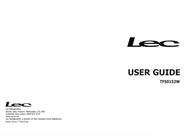 Page 1 de la notice Manuel utilisateur LEC TF50152