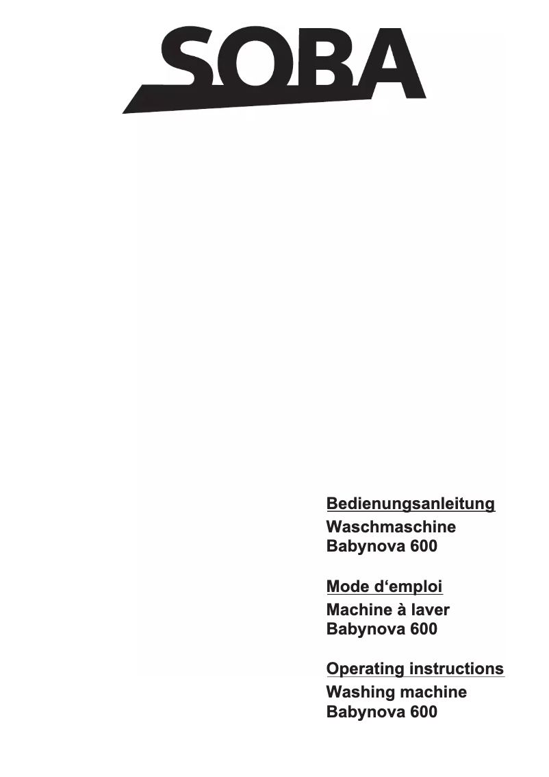 Image de la première page du manuel de l'appareil Babynova 600