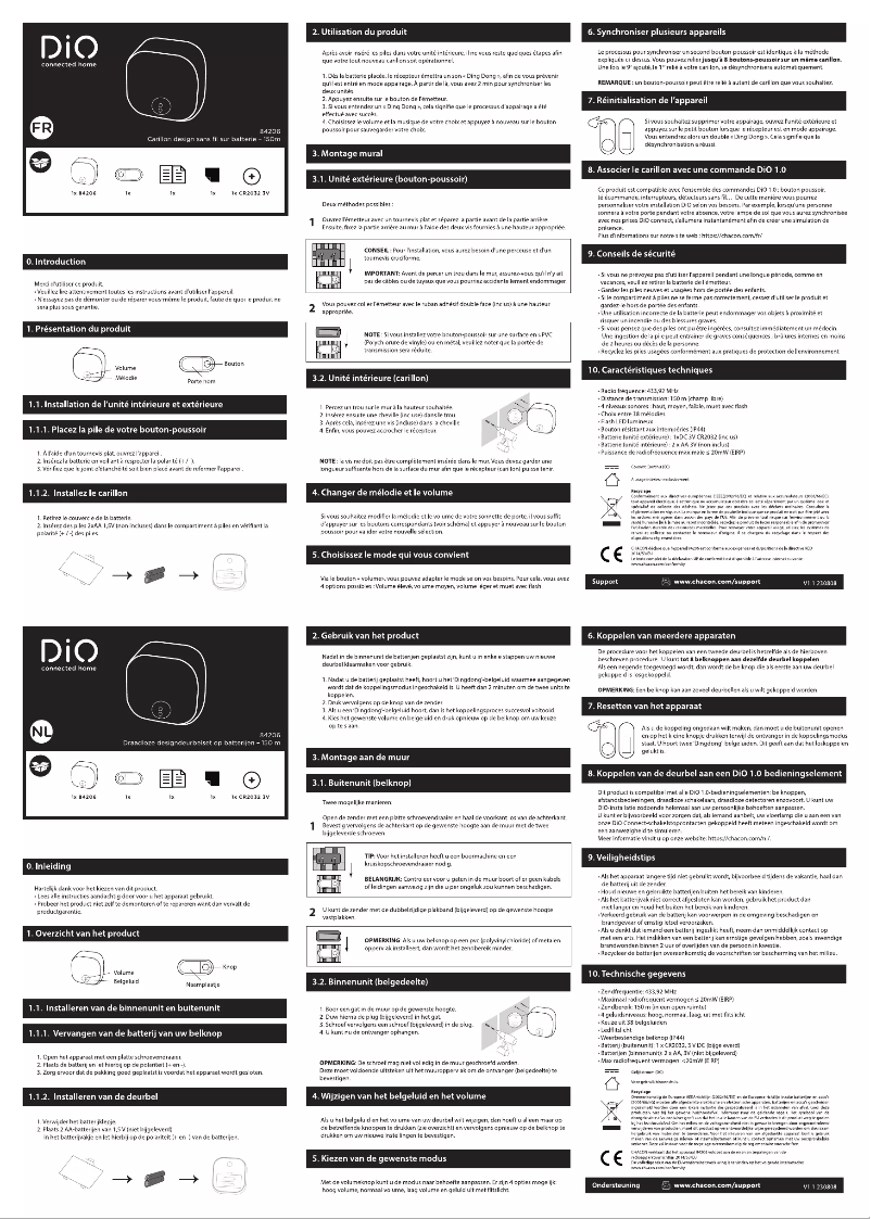Page n°1 - Manuel utilisateur DiO 84206