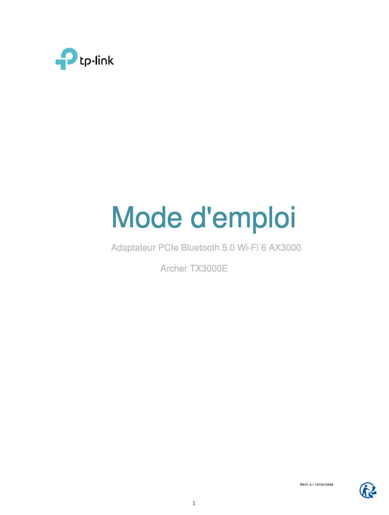 Image de la première page du manuel de l'appareil Archer TX3000E