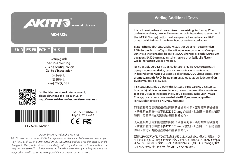 Page n°1 - Manuel utilisateur AKiTiO MD4 U3e