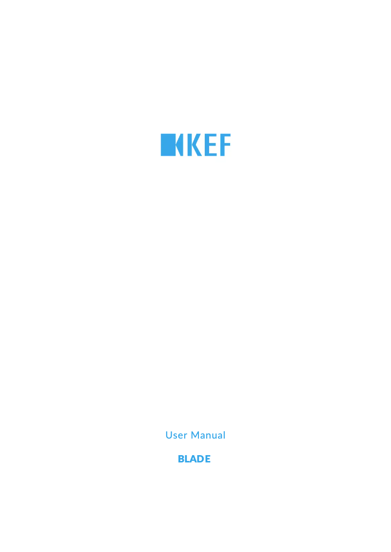 Page n°1 - Manuel utilisateur KEF Blade