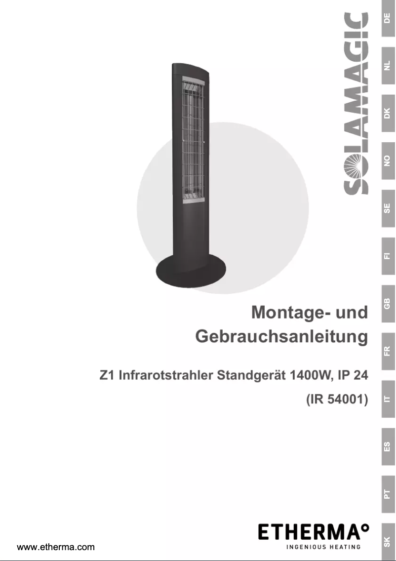 Page n°1 - Manuel utilisateur Etherma Solamagic SM-Z1-1400-NA