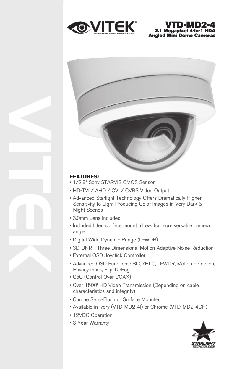 Page 1 de la notice Manuel utilisateur Vitek VTD-MD2-4I