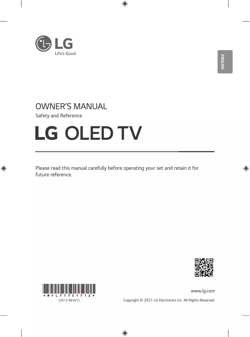 Page n°1 - Manuel utilisateur LG OLED65C1PTB