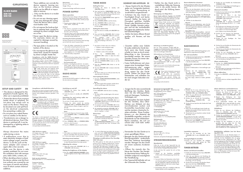 Page n°1 - Manuel utilisateur Grundig SCN130