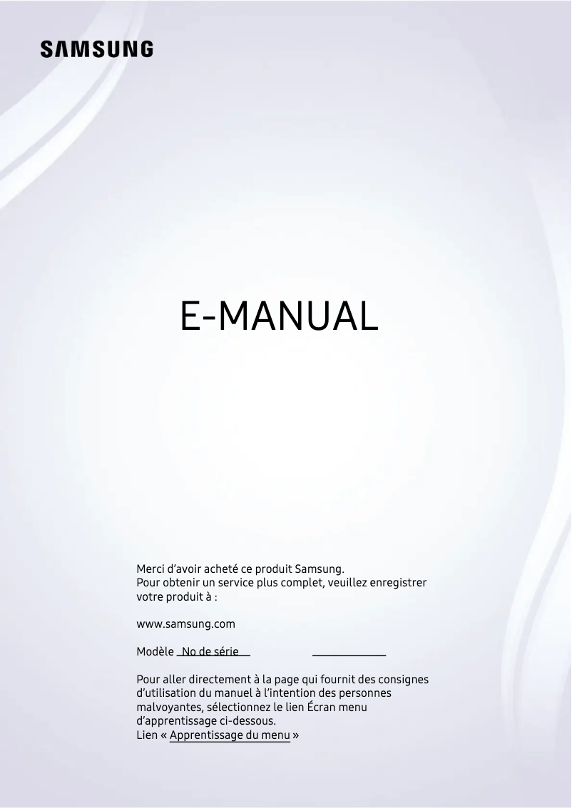 Page n°1 - Manuel utilisateur Samsung QN55LS01BAF
