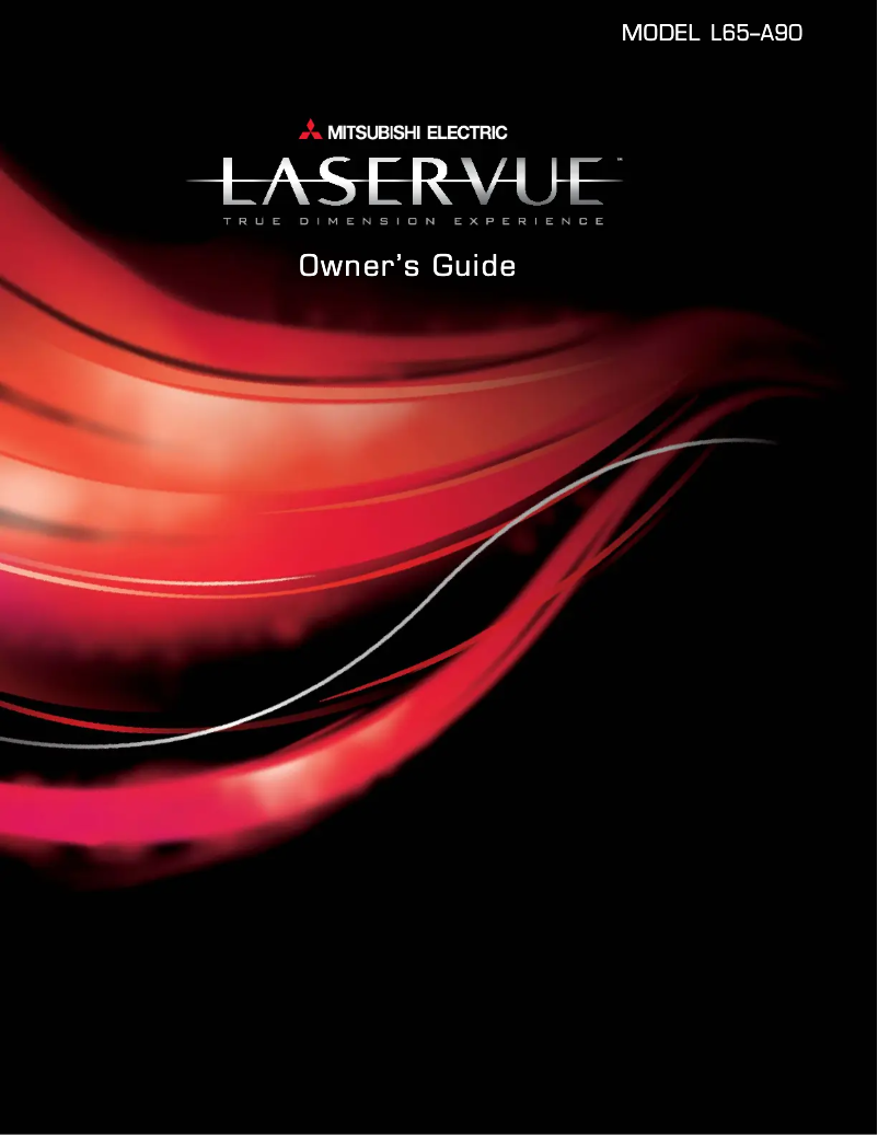 Page 1 de la notice Manuel utilisateur Mitsubishi LaserVue L65-A90