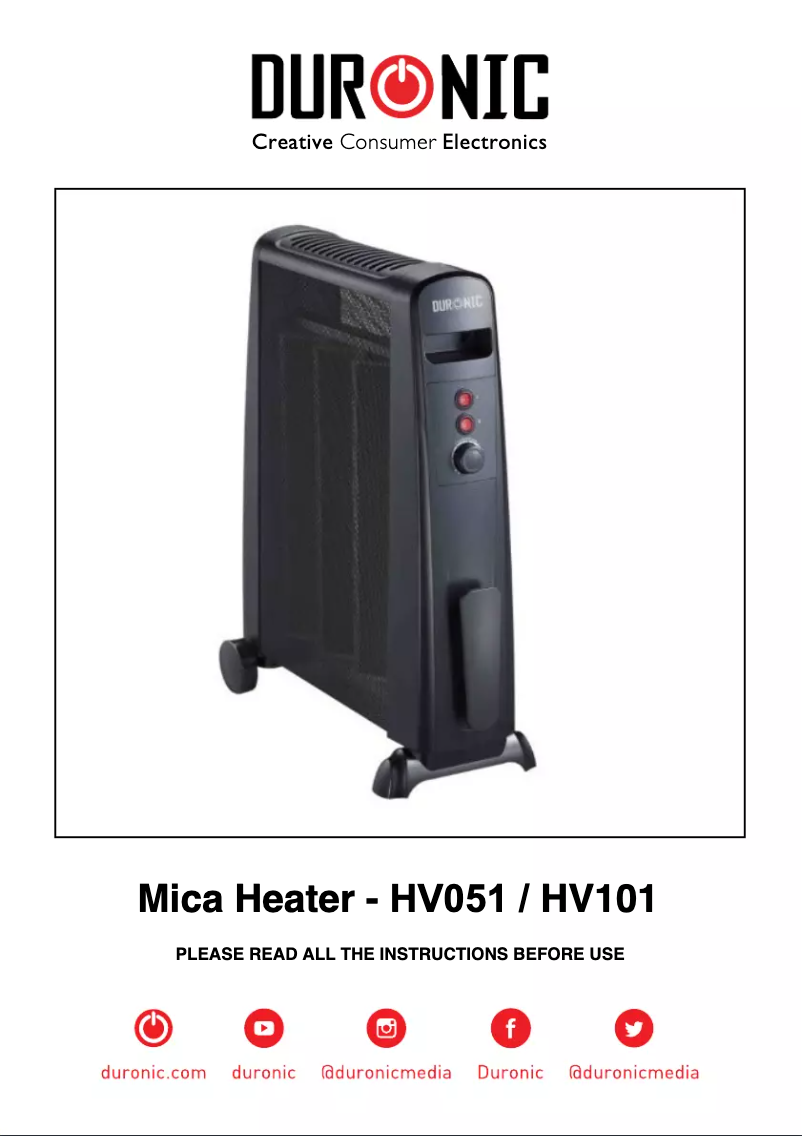 Page 1 de la notice Manuel utilisateur Duronic HV101