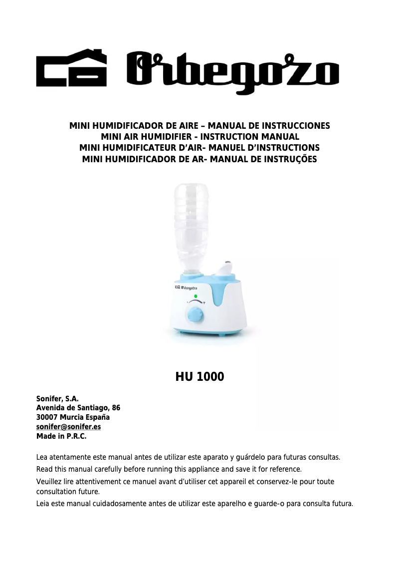 Image de la première page du manuel de l'appareil HU 1000