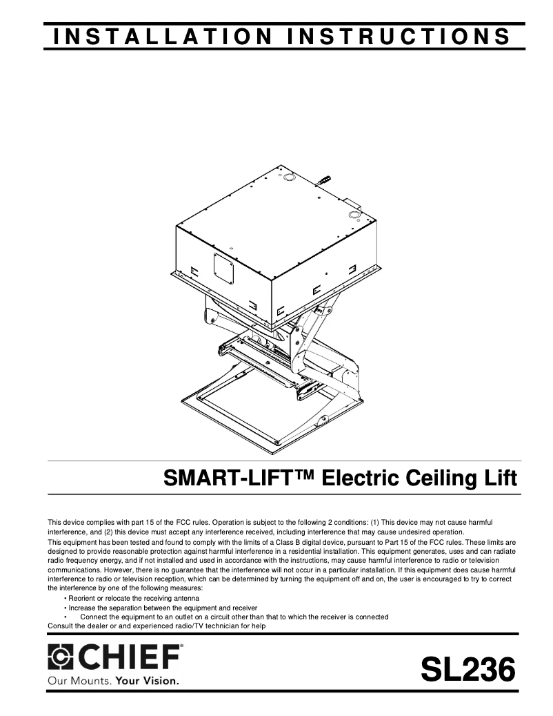 Página 1 del manual Manual de usuario Chief SL236SP