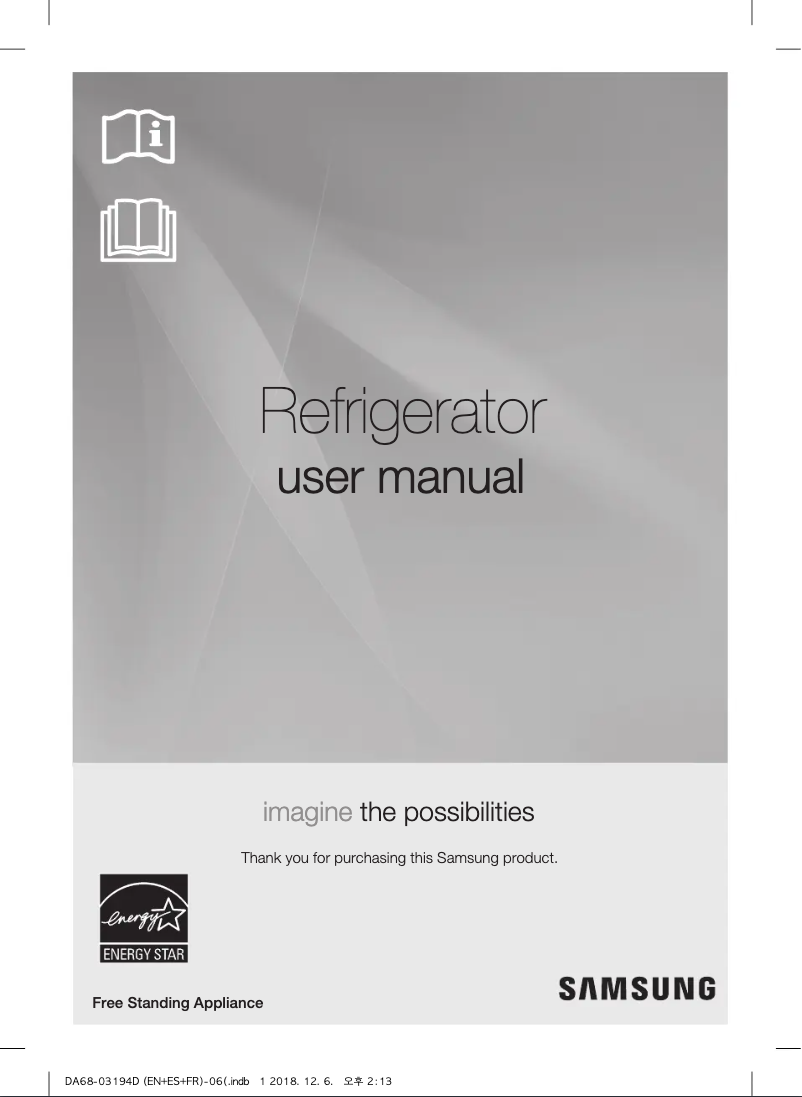 Page 1 de la notice Guide d'installation Samsung RF23J9011S