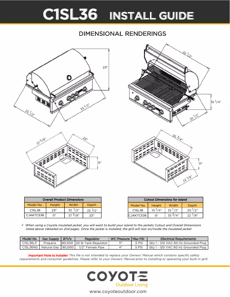Image de la première page du manuel de l'appareil C1SL36LP