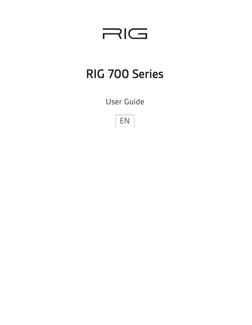 Page n°1 - Manuel utilisateur NACON RIG 700HS