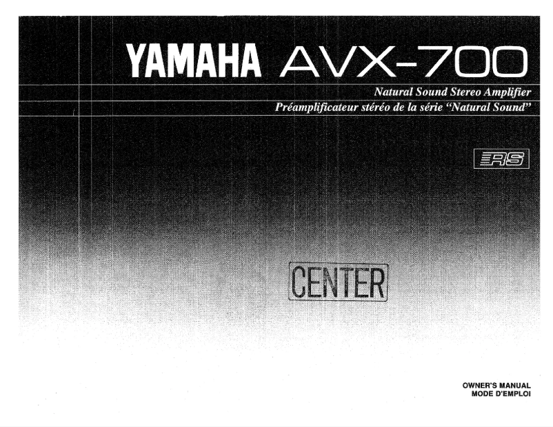 Página 1 del manual Manual de usuario Yamaha AVX-700