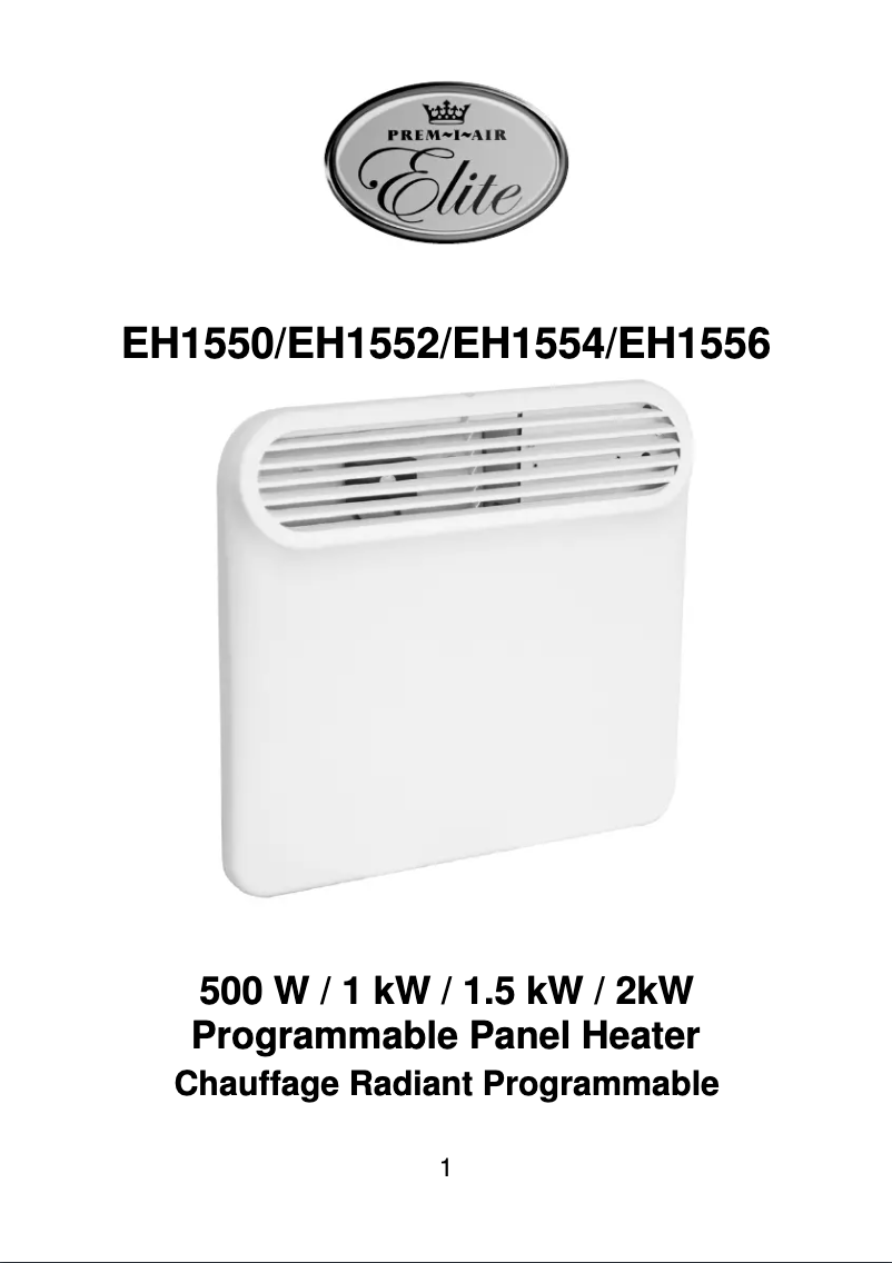 Image de la première page du manuel de l'appareil EH1554