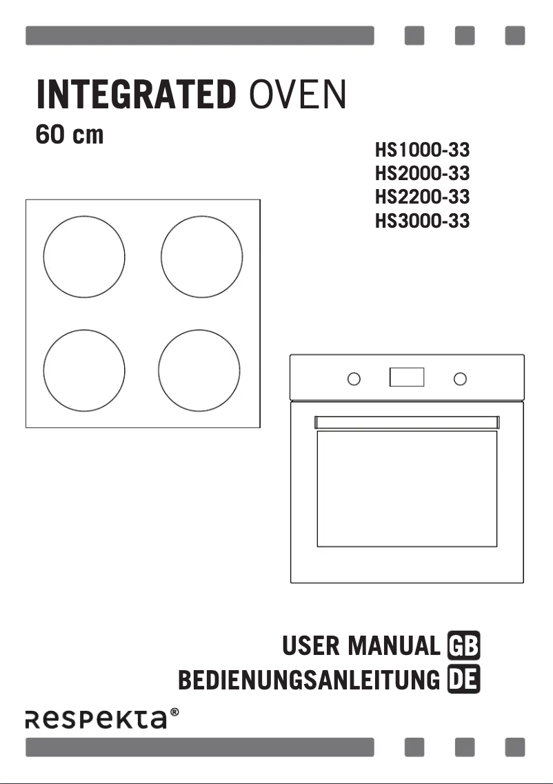 Page n°1 - Manuel utilisateur Respekta HS1000-33