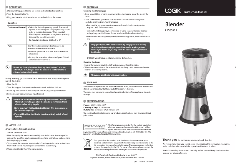 Página 1 del manual Manual de usuario Logik L15BSS13