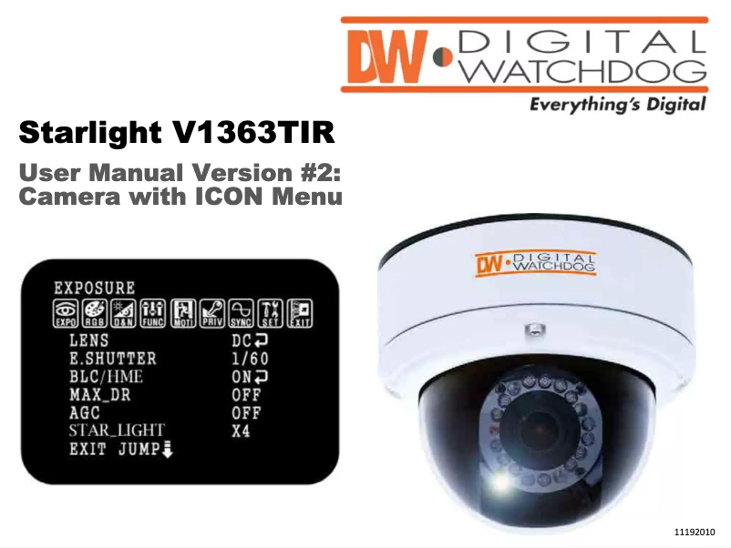 Page n°1 - Manuel utilisateur Digital Watchdog Star-Light DWC-V1363TIR