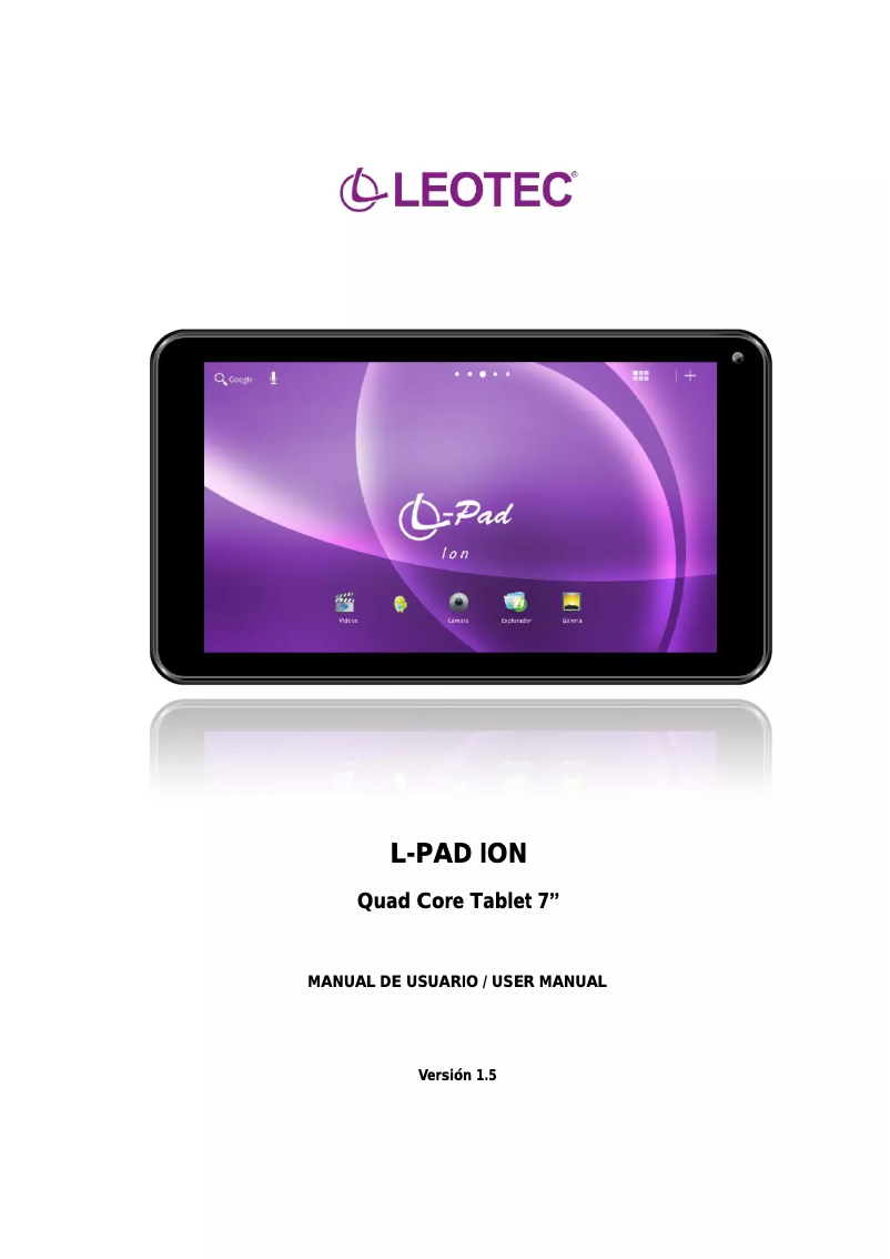 Image de la première page du manuel de l'appareil L-Pad Ion LETAB722