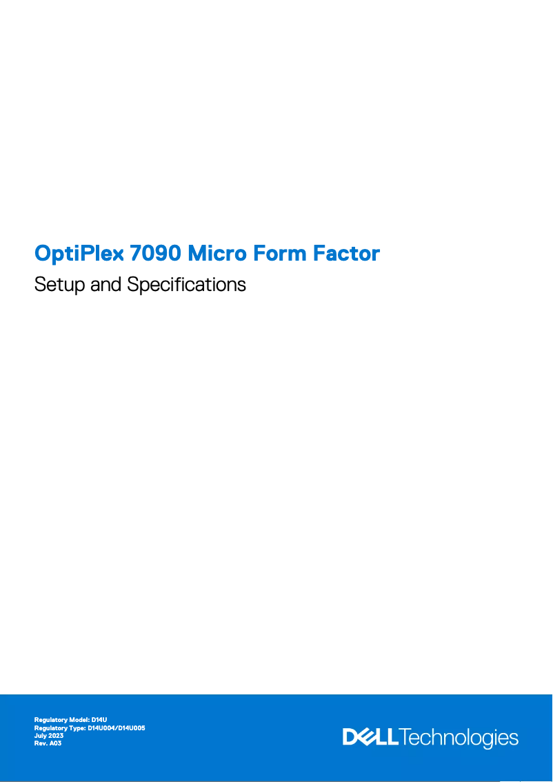 Page n°1 - Guide d'installation Dell OptiPlex 7090 Micro