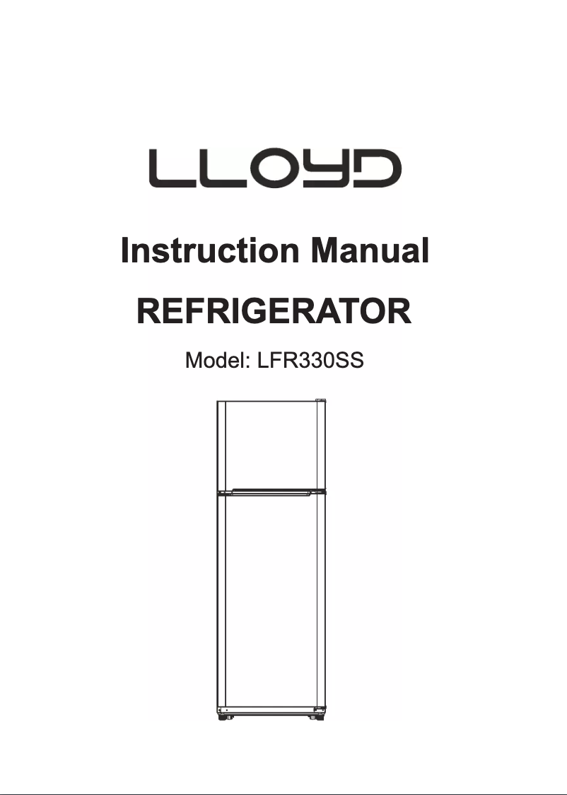 Page 1 de la notice Manuel utilisateur Lloyd LFR330SS