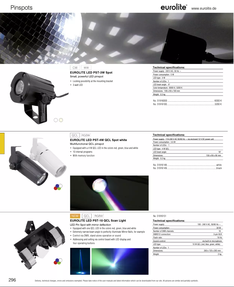 Page n°1 - Catalogue Eurolite LED PST-3W
