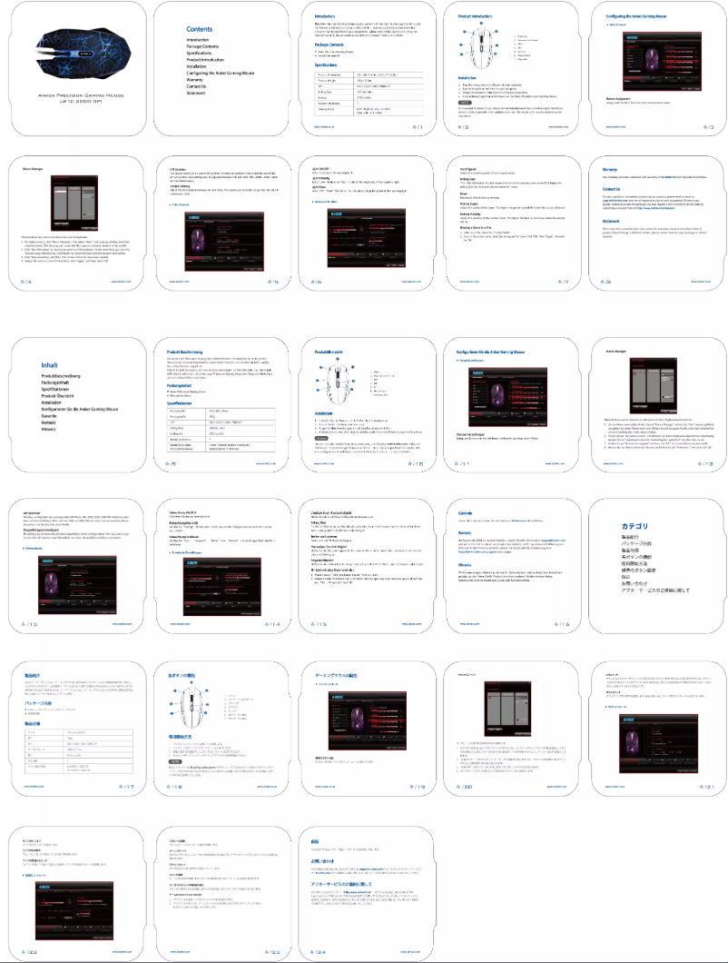 Page 1 de la notice Manuel utilisateur Anker DPI Maus 2000